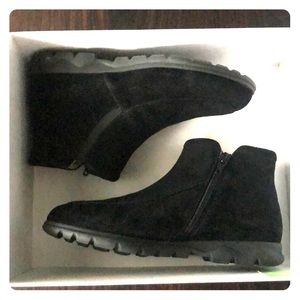 Women’s black suede booties